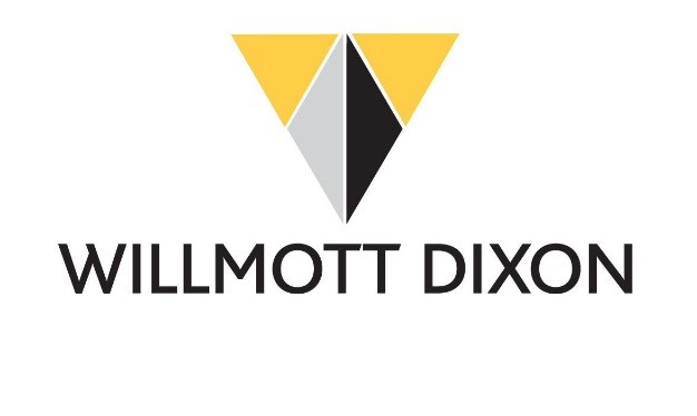Willmott Dixon logo featuring three triangular shapes in yellow, gray, and black above the company name in bold black letters on a white background.