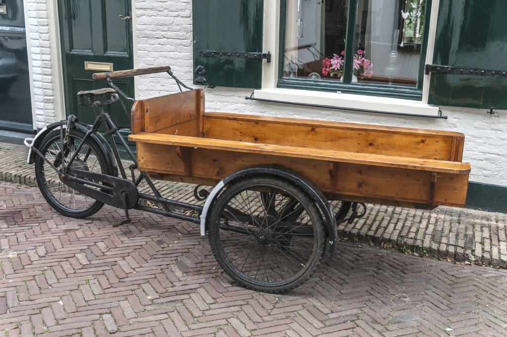 An old Dutch wooden cargo bike