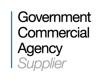 Logo for the Government Commercial Agency Supplier, featuring bold black text and a thin vertical blue line on the left side. The word "Supplier" is in gray and italicized beneath the main text.
