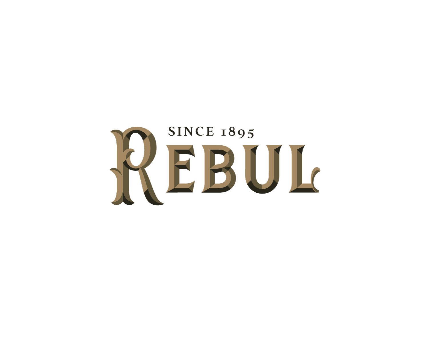 Since 1895 Rebul" logo in stylized, bold serif font with gold and brown tones on a white background.